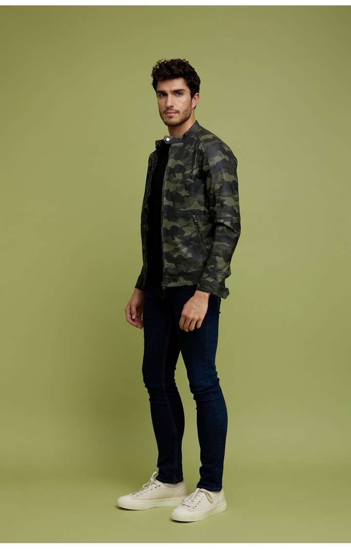 Men's Green Camouflage Western Jackets