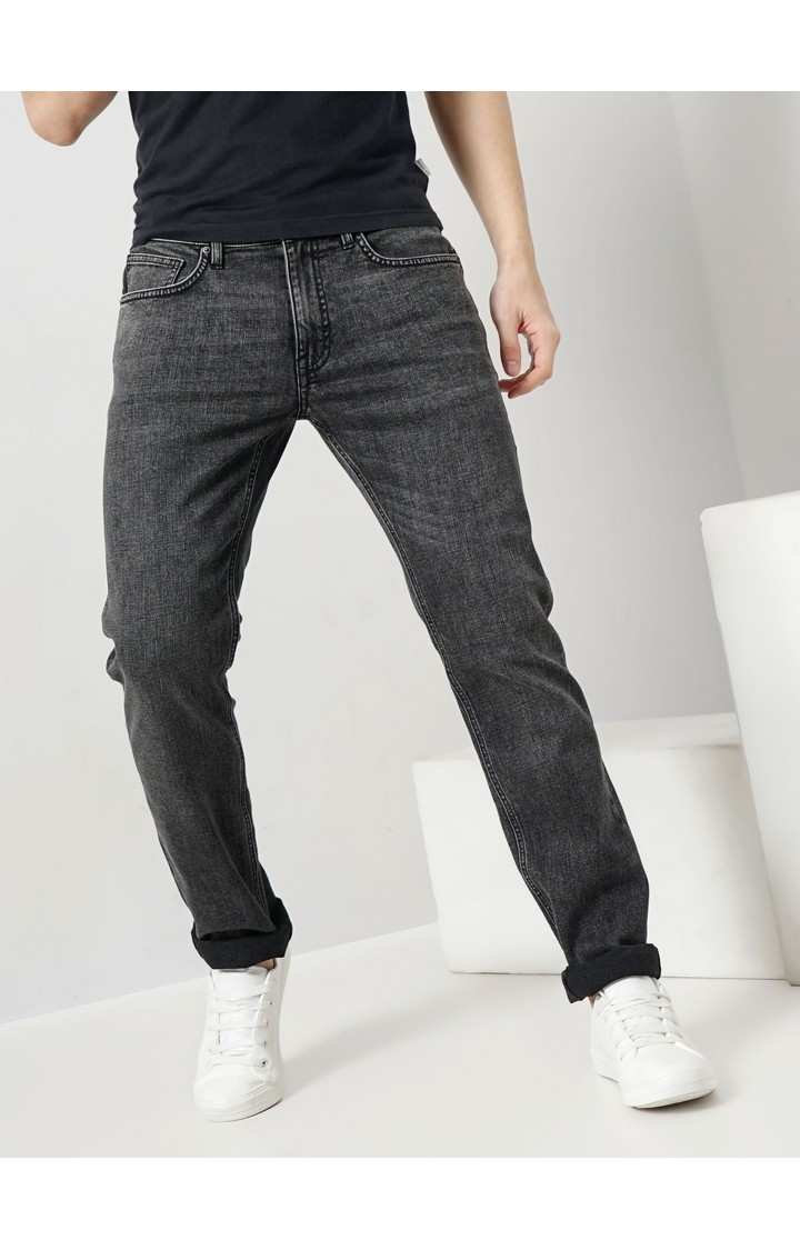Celio Men Black Straight Fit Cotton Twill Denim Jeans