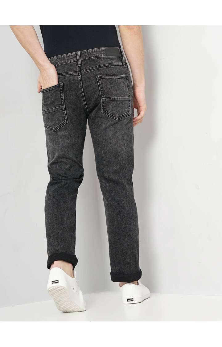 Celio Men Black Straight Fit Cotton Twill Denim Jeans
