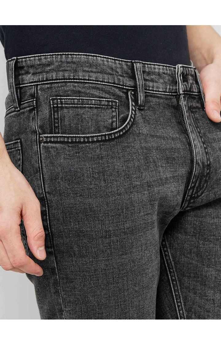 Celio Men Black Straight Fit Cotton Twill Denim Jeans