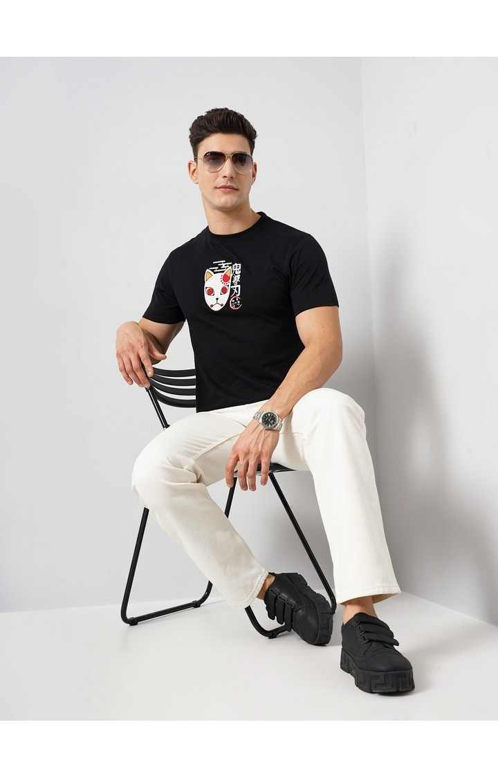 Demon Slayer - Black Round Neck Short Sleeves Cotton Tshirt XS