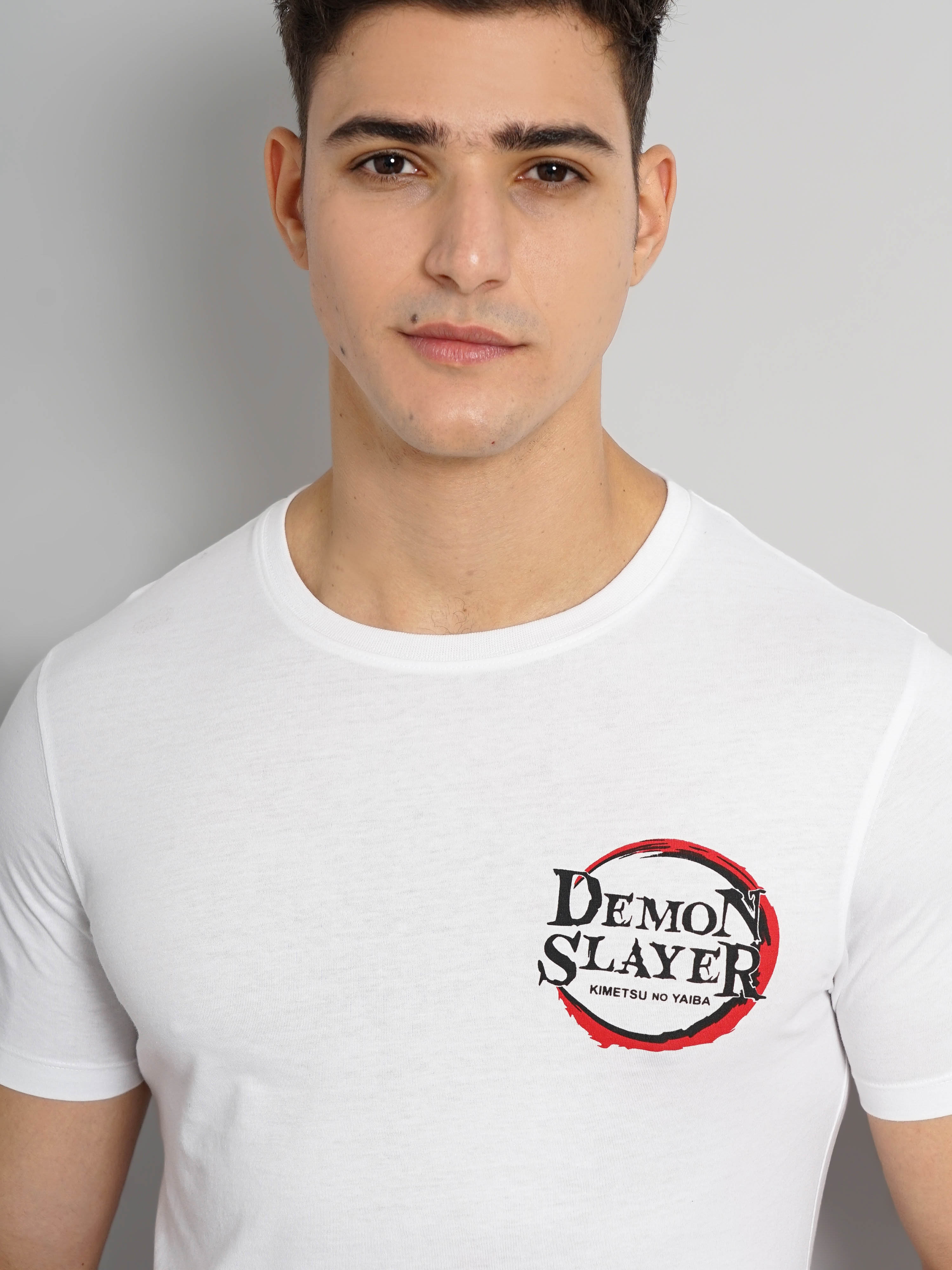 Demon Slayer - Optical White Round Neck Short Sleeves Cotton Tshirt XS