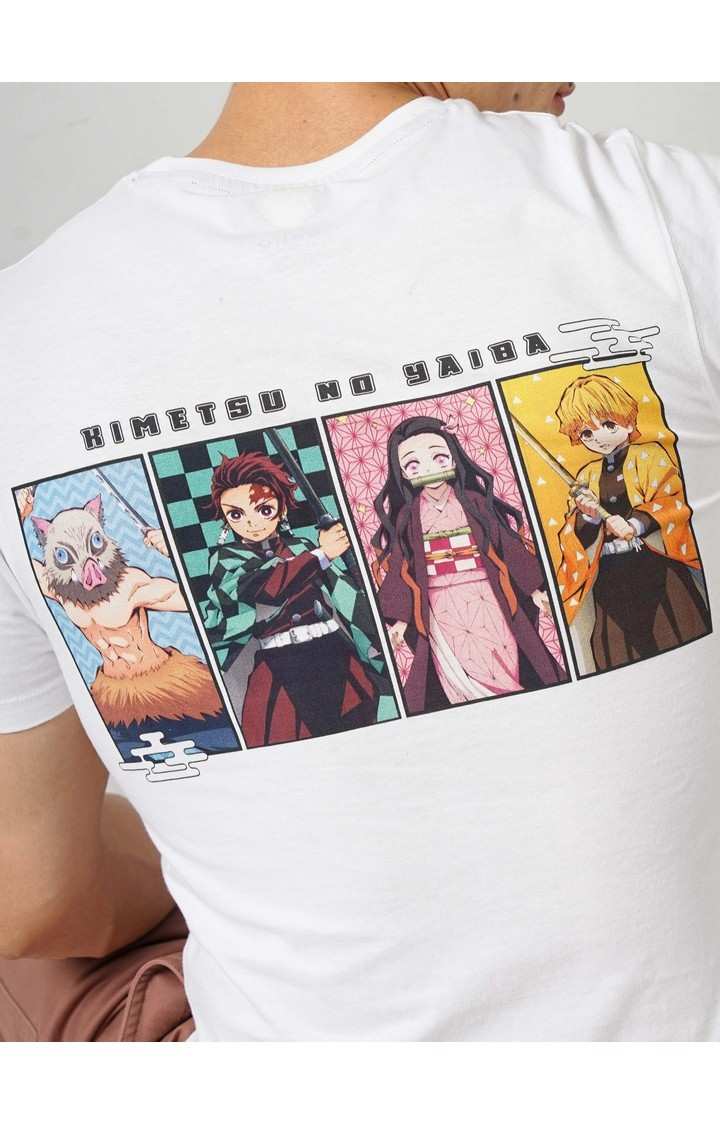 Demon Slayer - Optical White Round Neck Short Sleeves Cotton Tshirt XS