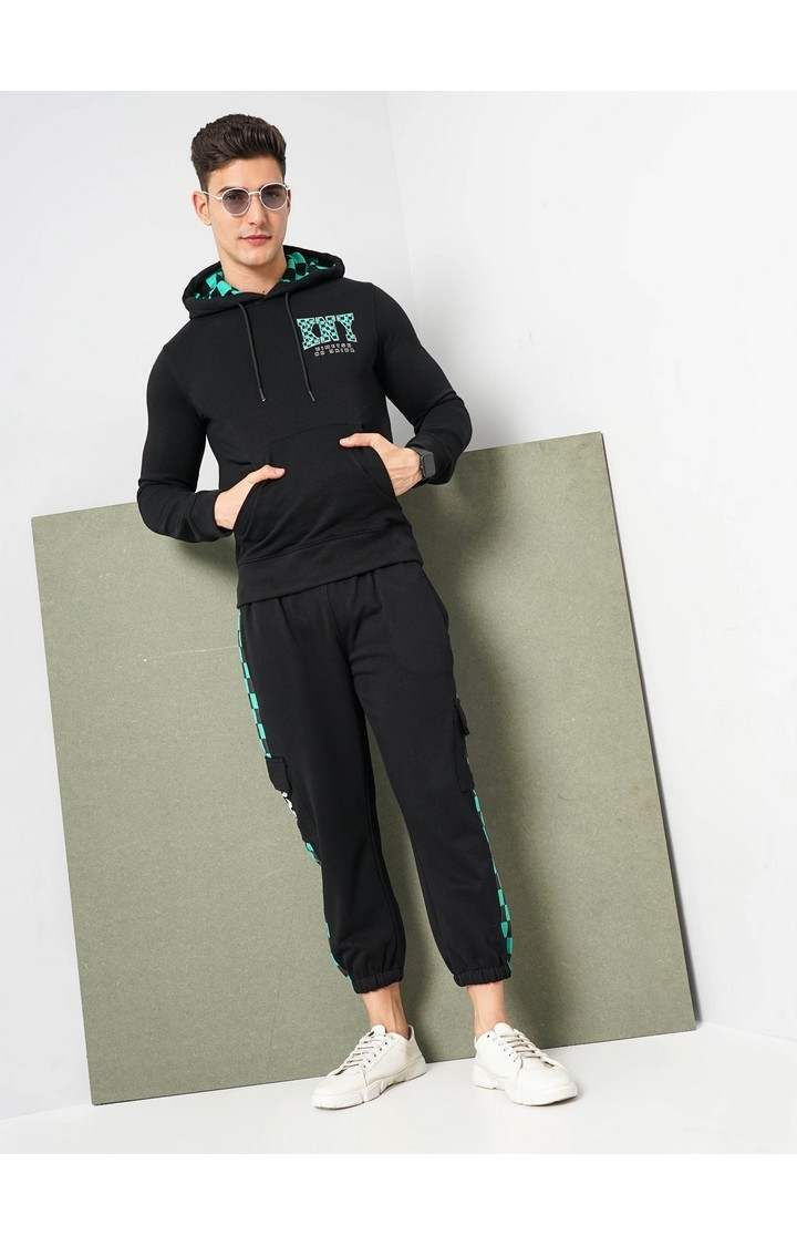 Demon Slayer - Black Graphic Printed Cotton Hooded Sweatshirt XS