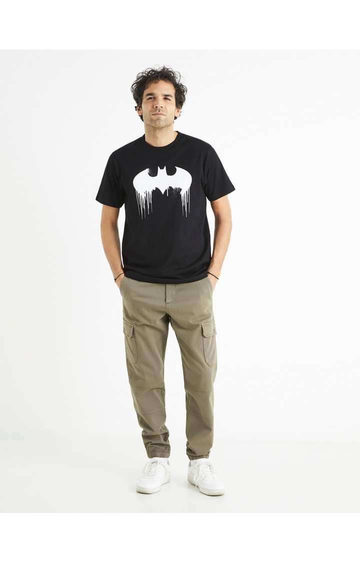 Men's Black Printed Regular T-Shirts
