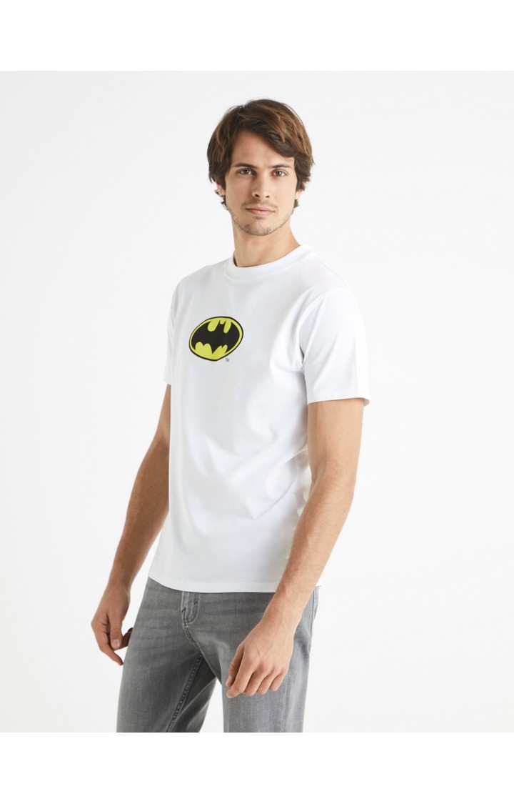 Men's White Printed Regular T-Shirts