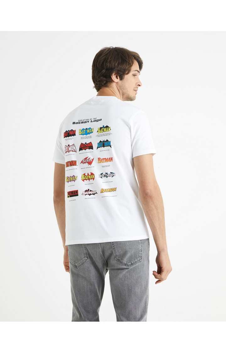 Men's White Printed Regular T-Shirts