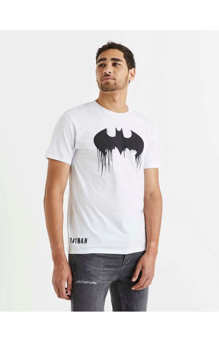 Men's White Printed Regular T-Shirts
