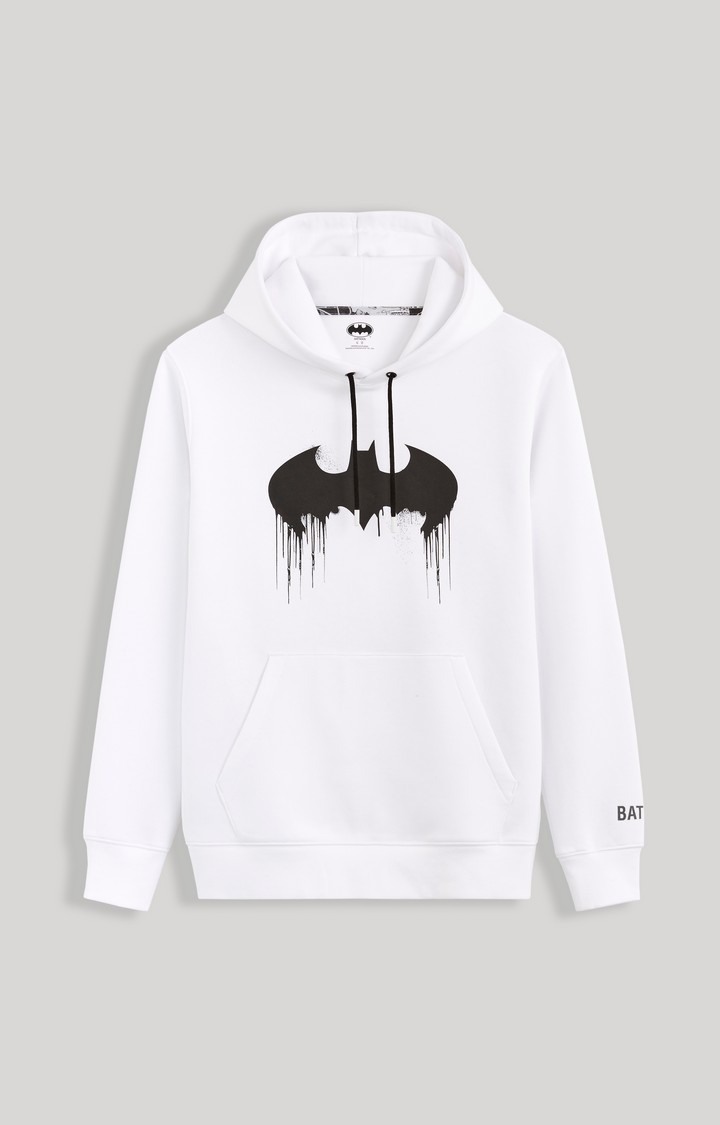 Men's White Printed Hoodies