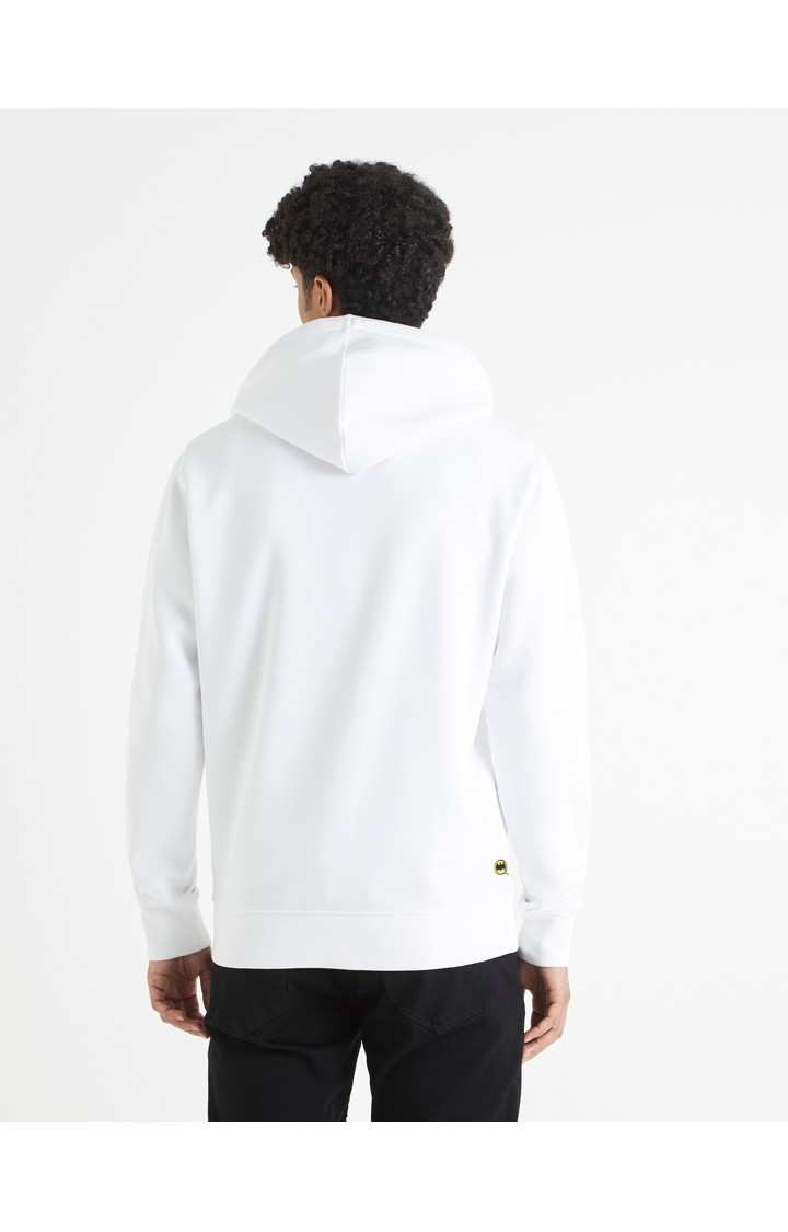 Men's White Printed Hoodies