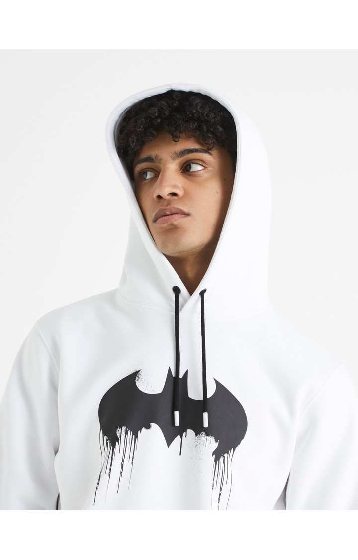 Men's White Printed Hoodies
