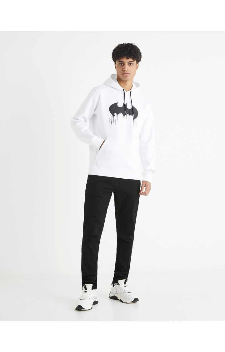 Men's White Printed Hoodies