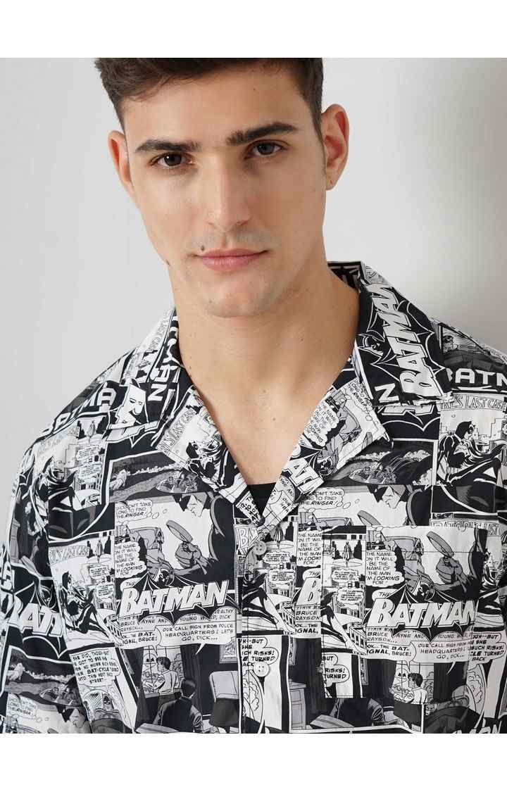 Celio Men's Graphic White Half Sleeve Shirt