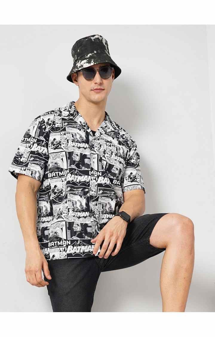 Celio Men's Graphic White Half Sleeve Shirt