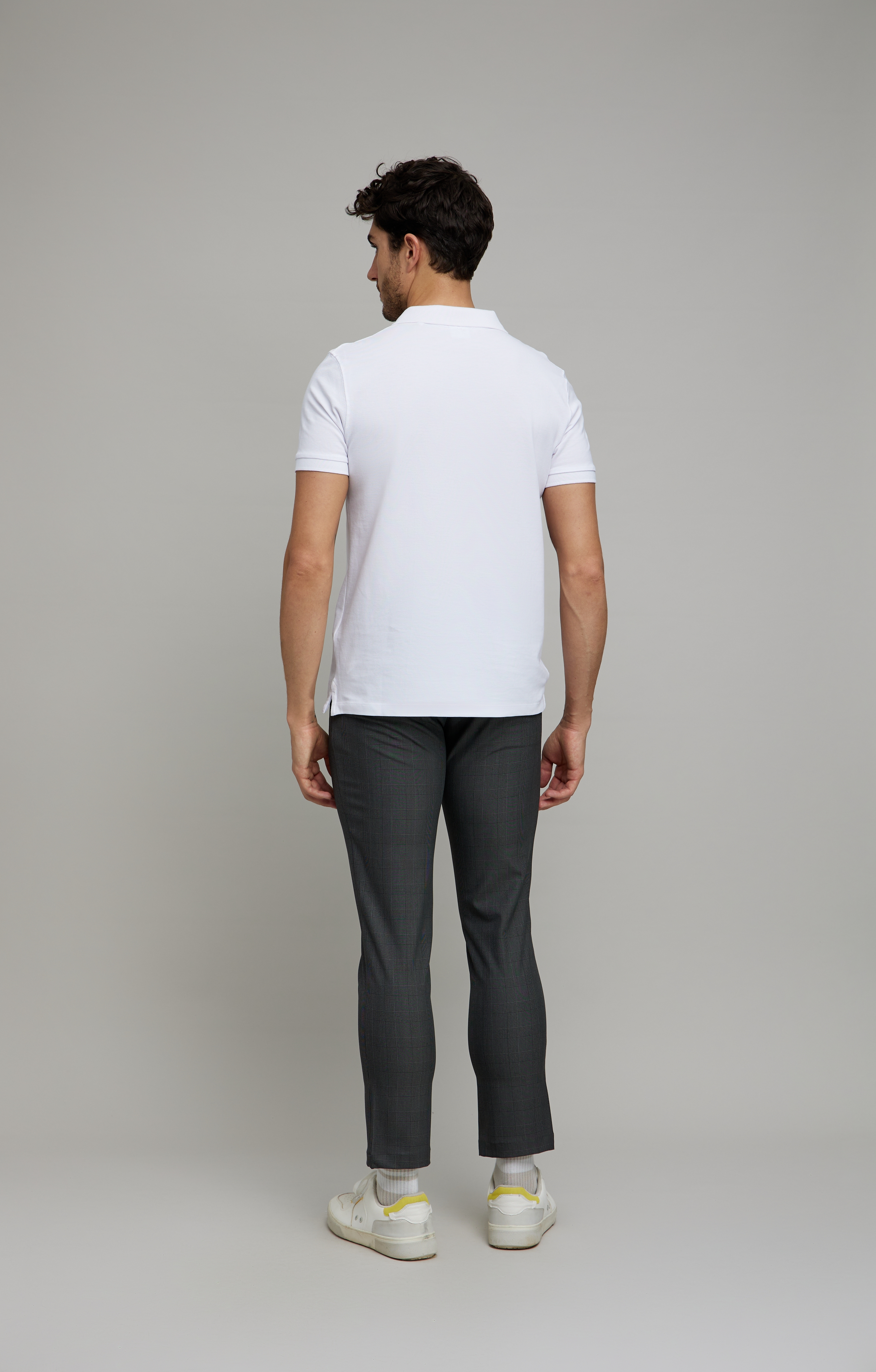Celio Men's Grey Cotton Geometrical Trousers