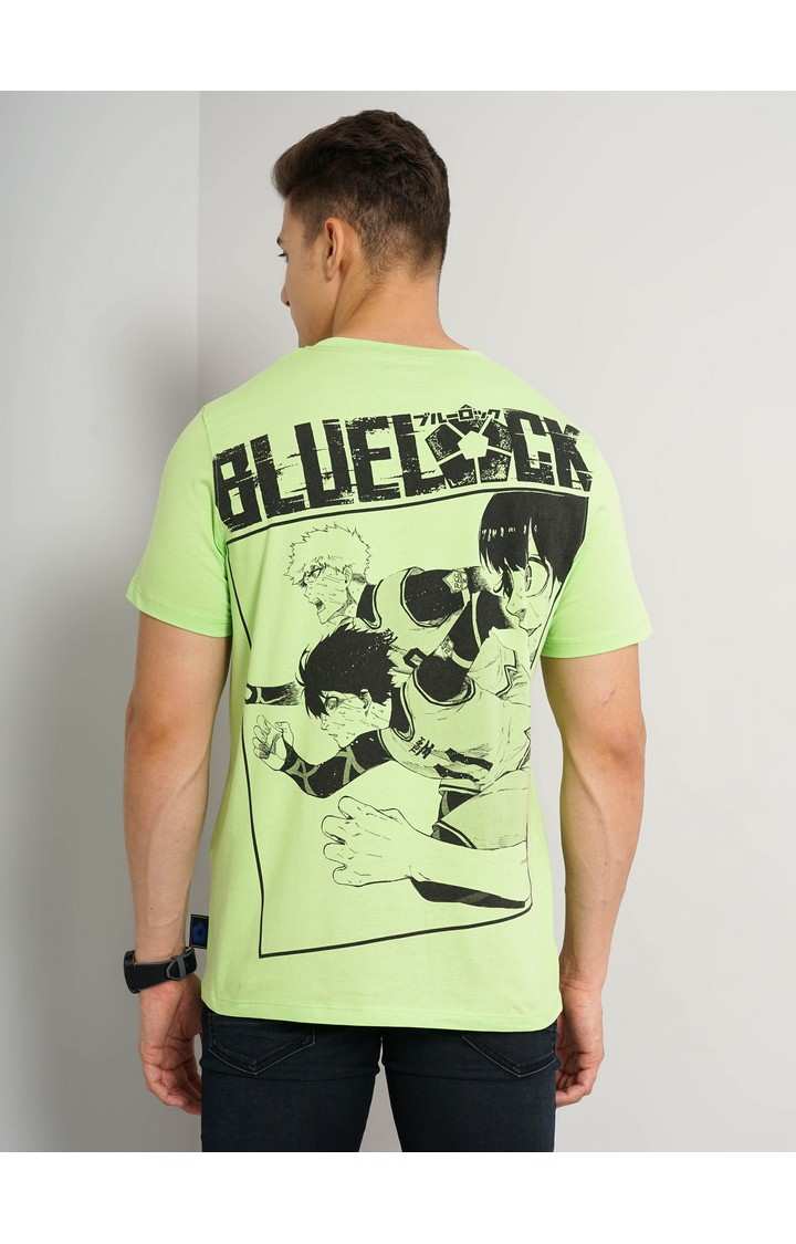 Men's Green Graphics Regular T-Shirts