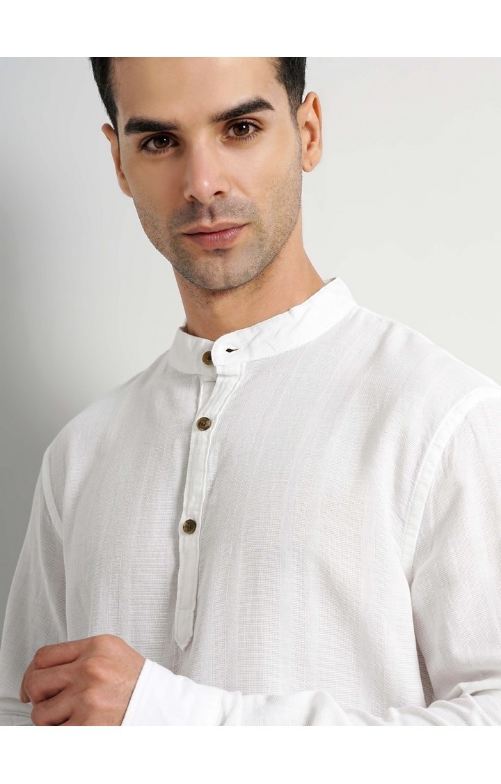 Celio Men White Solid Regular Fit Cotton Casual Shirt