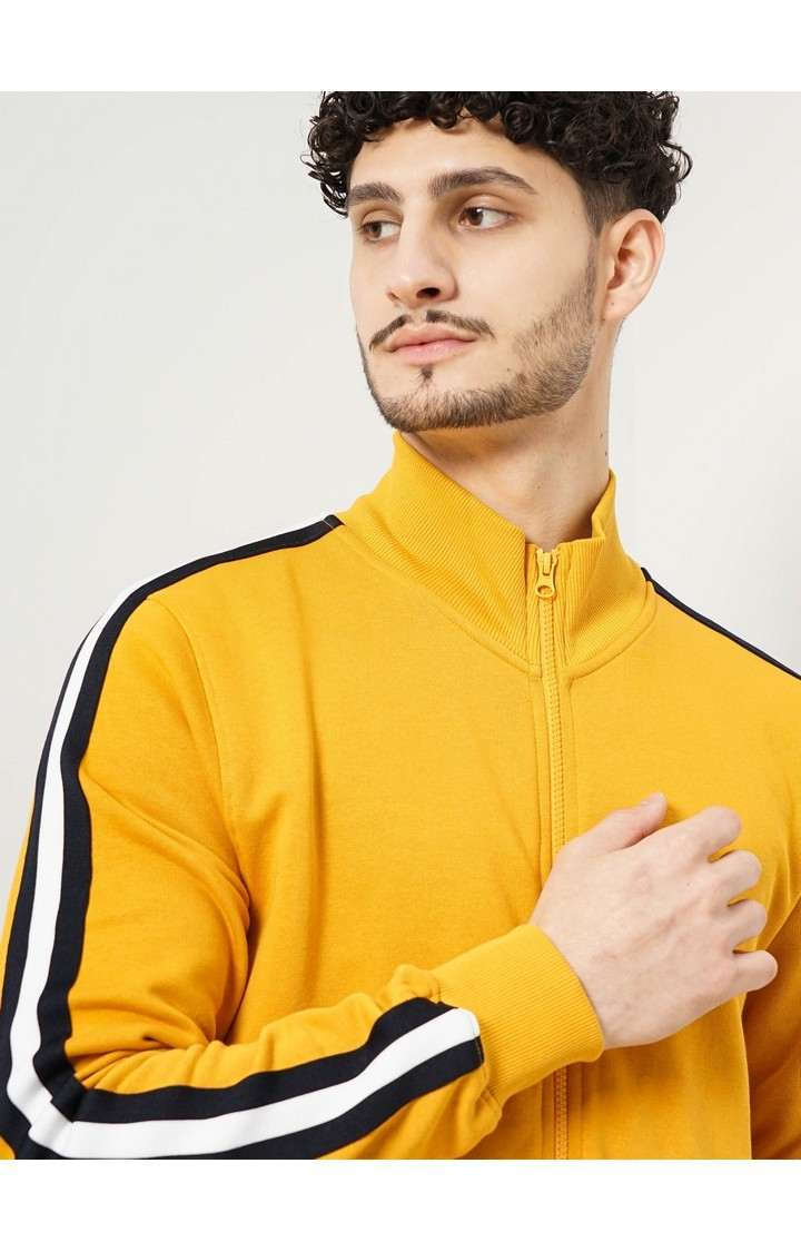 Celio Men's solid Yellow Full Sleeve Sweatshirt