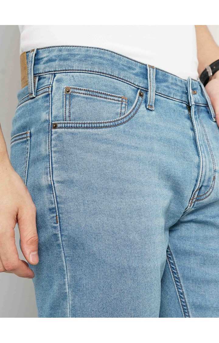 Celio Men Blue Slim Fit Cotton Knit Denim Jeans