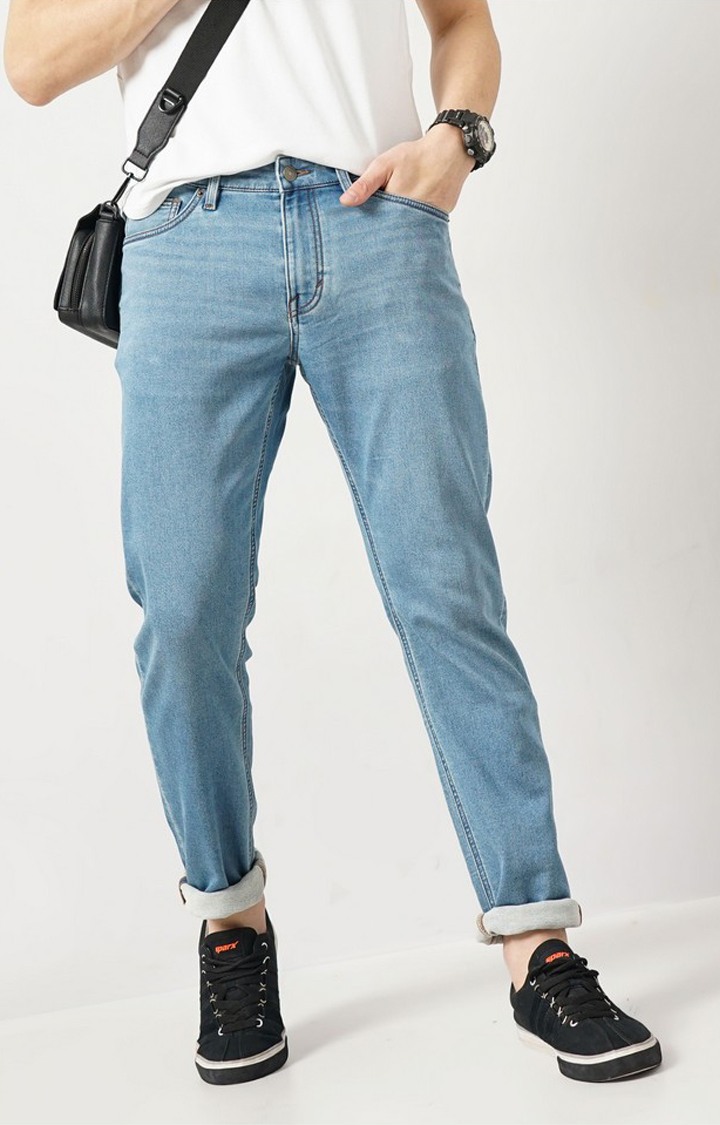 Celio Men Blue Slim Fit Cotton Knit Denim Jeans