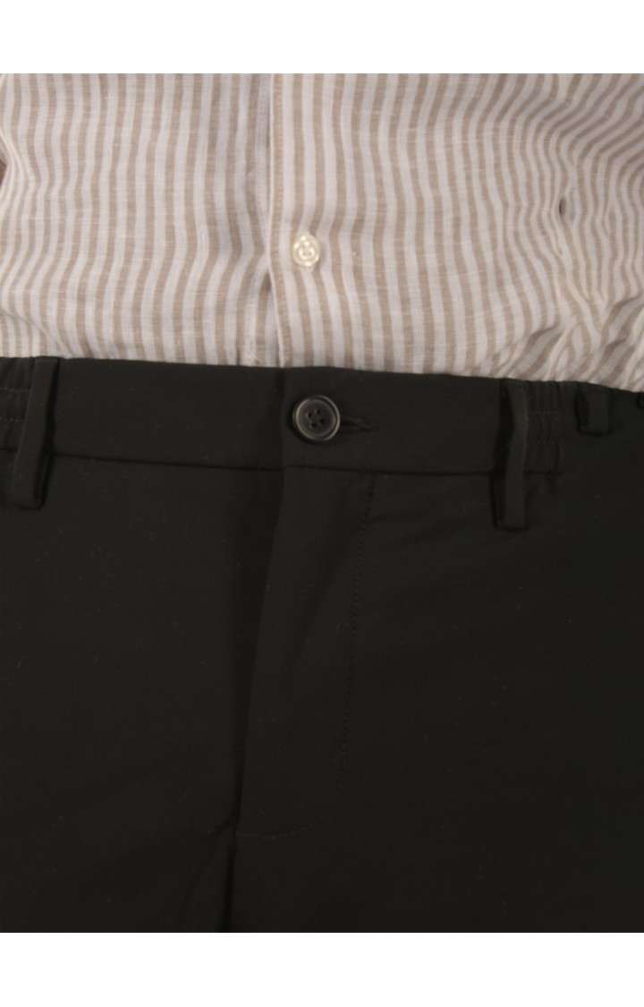 Celio Men Black Solid Regular Fit Polyester 24 H Trousers