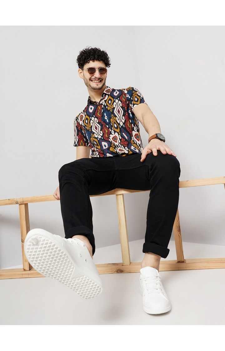 Celio Men's Geometric Multi Half Sleeve Shirt