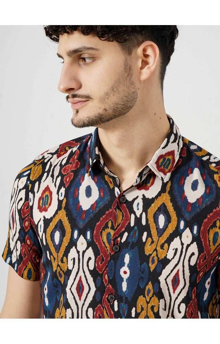 Celio Men's Geometric Multi Half Sleeve Shirt