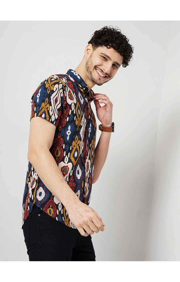 Celio Men's Geometric Multi Half Sleeve Shirt