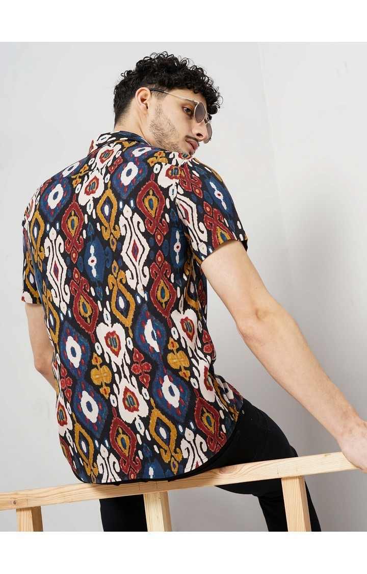 Celio Men's Geometric Multi Half Sleeve Shirt