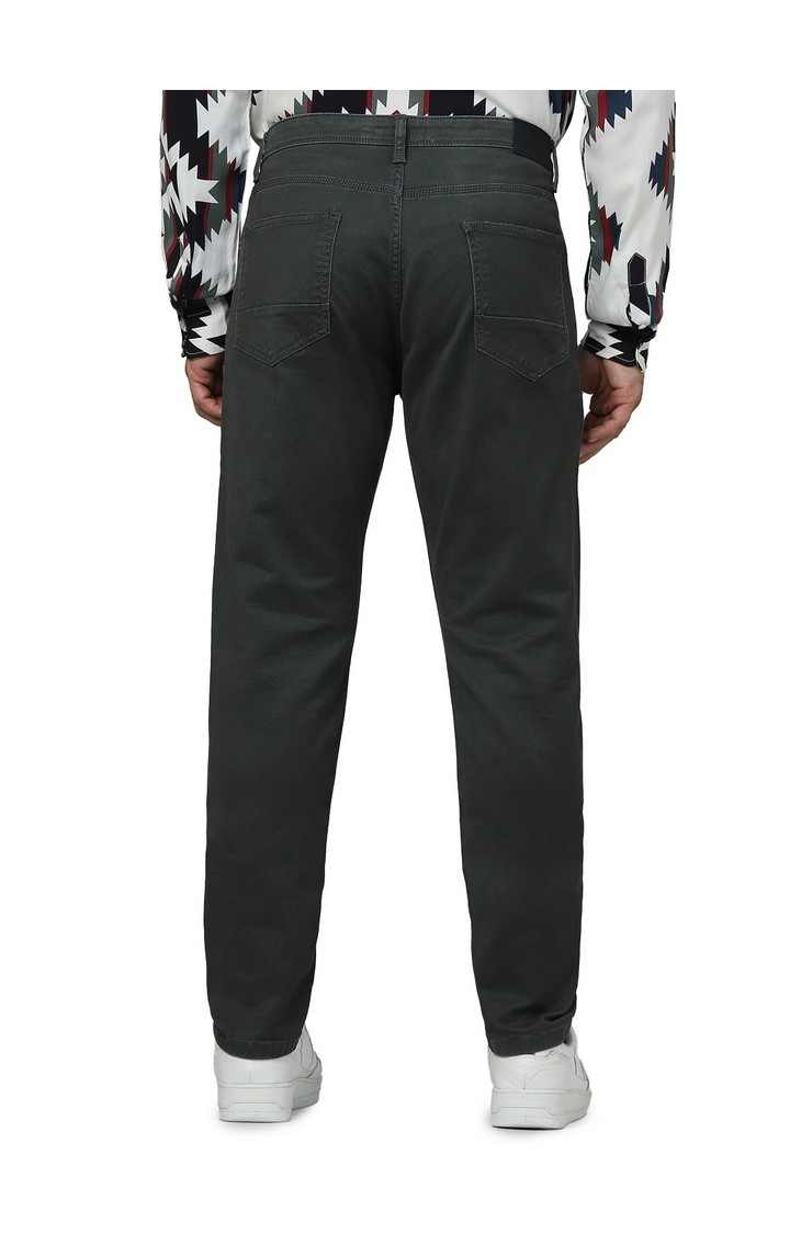 Celio Men Olive Solid Slim Fit Cotton Knit Denim Jeans