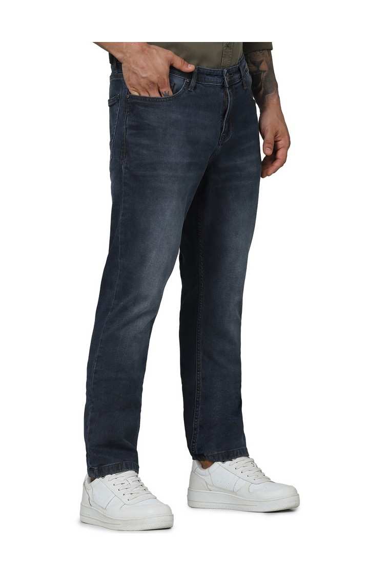 Celio Men Grey Solid Slim Fit Cotton Knit Denim Jeans