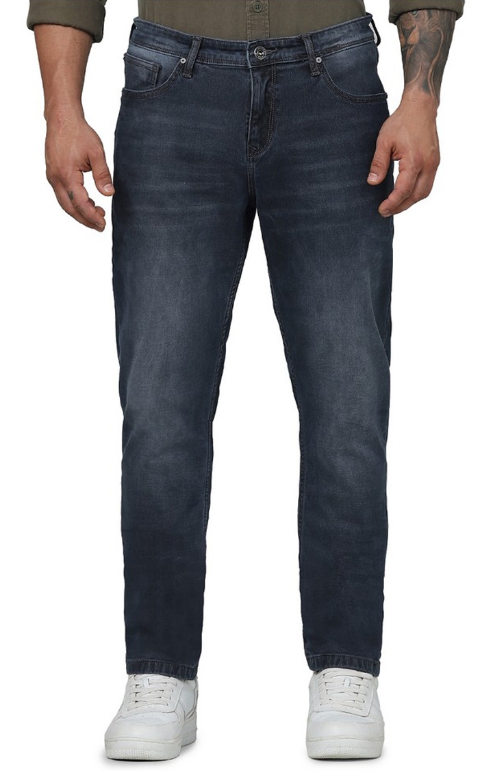 celio | Celio Men Grey Solid Slim Fit Cotton Knit Denim Jeans