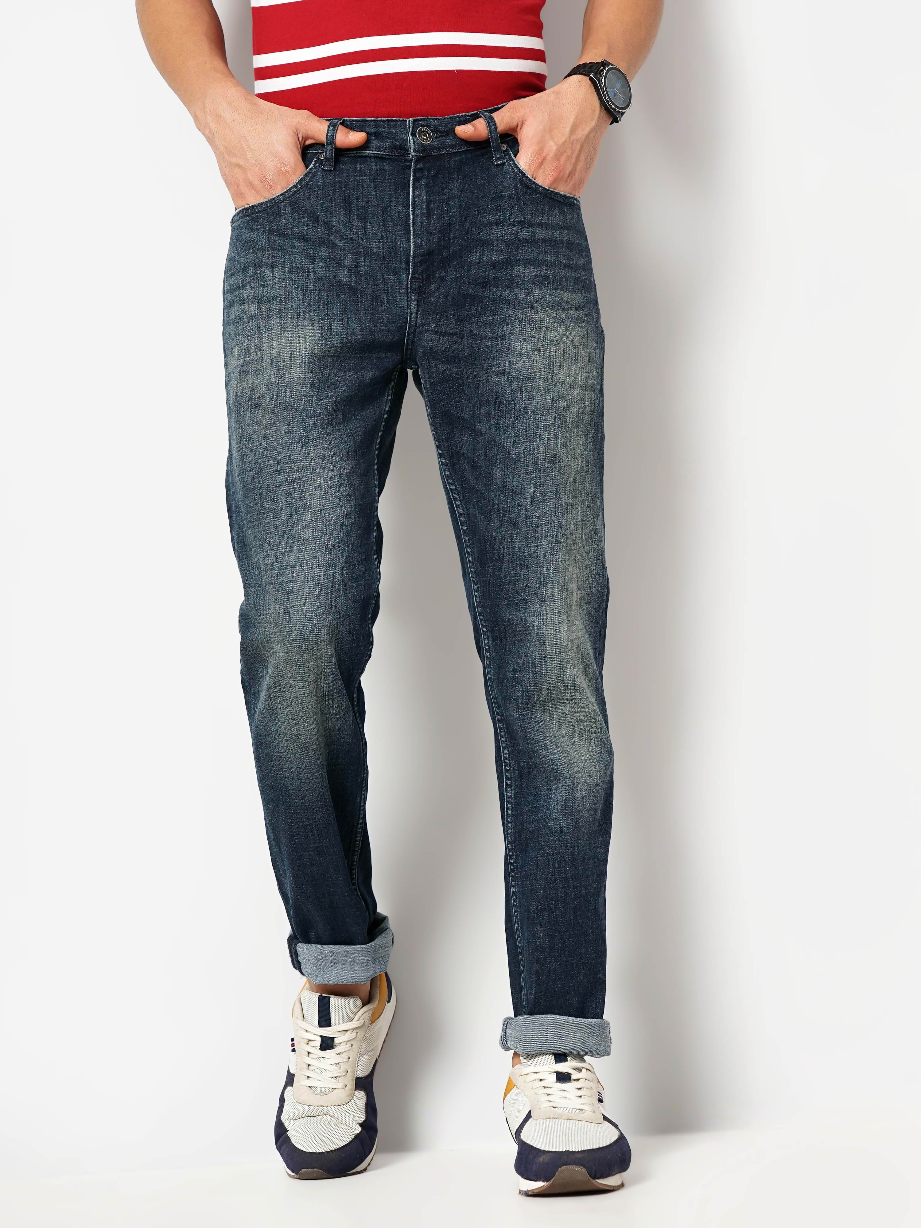 celio | Celio Men Blue Solid Slim Fit Cotton Jeans 0
