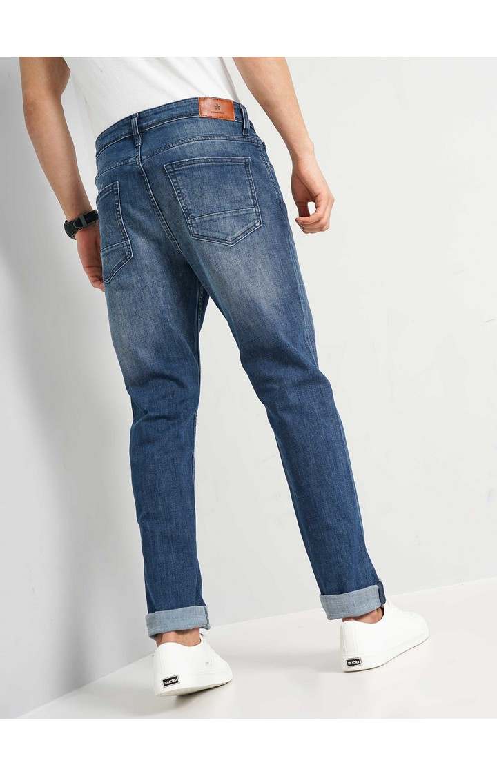 Celio Men Blue Solid Slim Fit Cotton Jeans