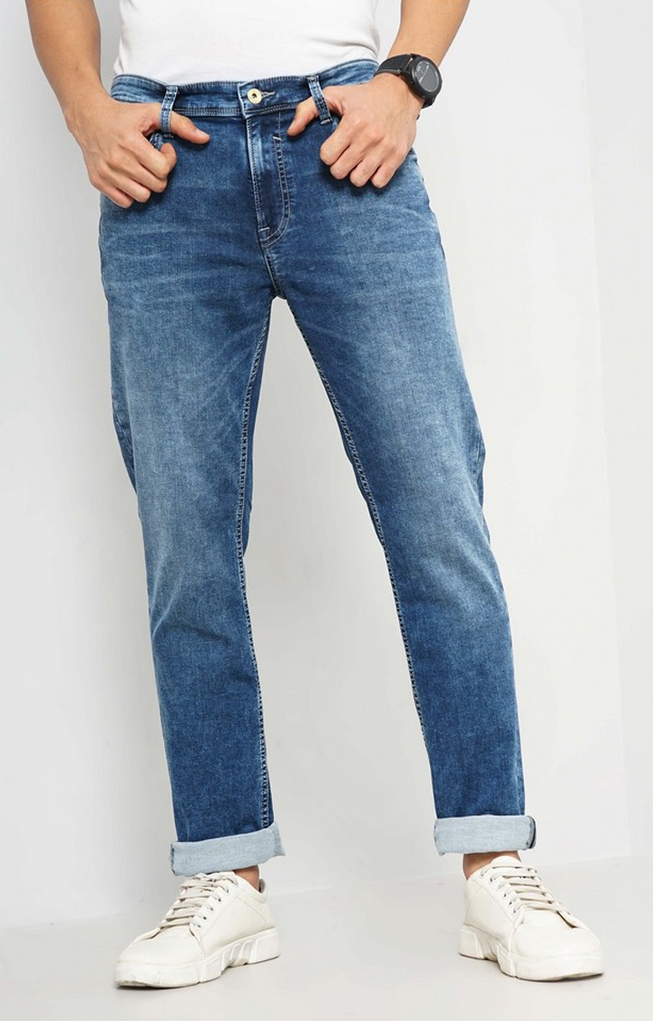 celio | Celio Men Grey Solid Slim Fit Cotton Jeans