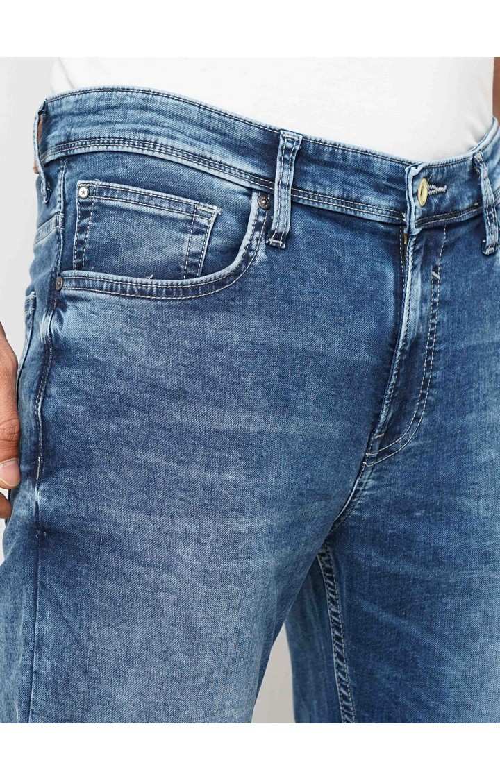 Celio Men Grey Solid Slim Fit Cotton Jeans