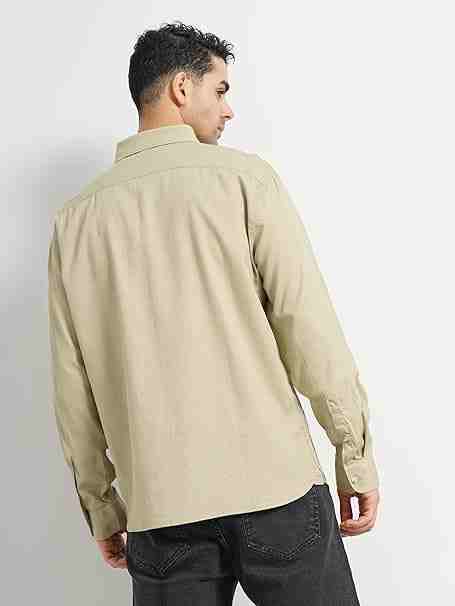 CELIO MENS CASUAL SHIRT F/S FATEXTURE GREEN
