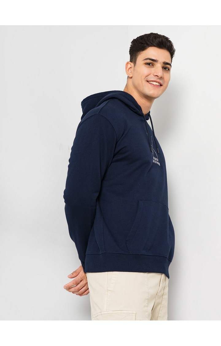 Demon Slayer - Navy Graphic Printed Cotton Hooded Sweatshirt XS