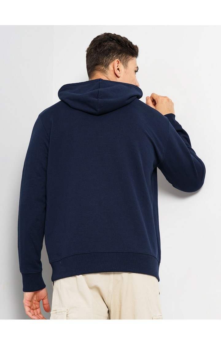 Demon Slayer - Navy Graphic Printed Cotton Hooded Sweatshirt XS