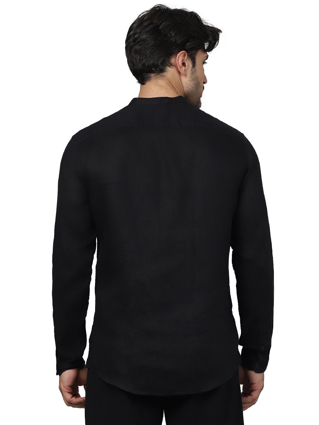 Celio Men Black Solid Regular Fit Linen Shirts