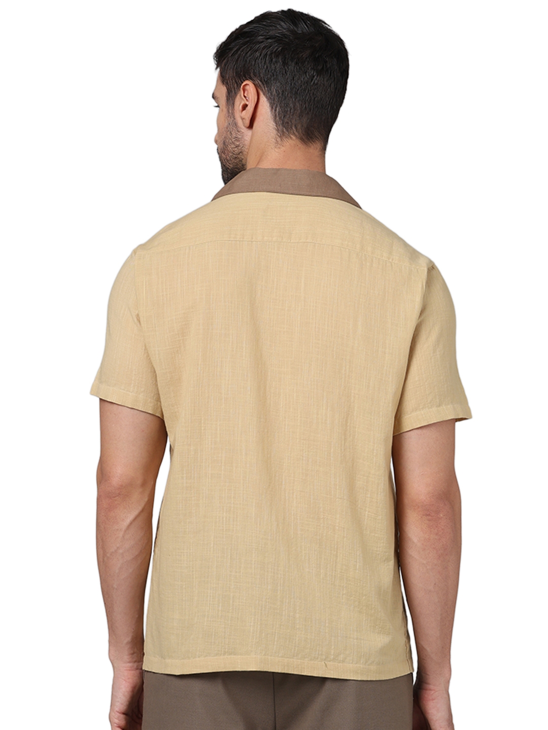 Celio Men Brown Solid Regular Fit Cotton Casual Shirt
