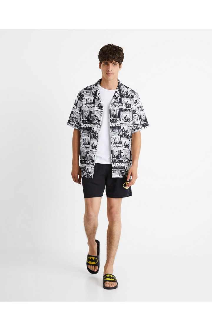 Men's White Printed Casual Shirts