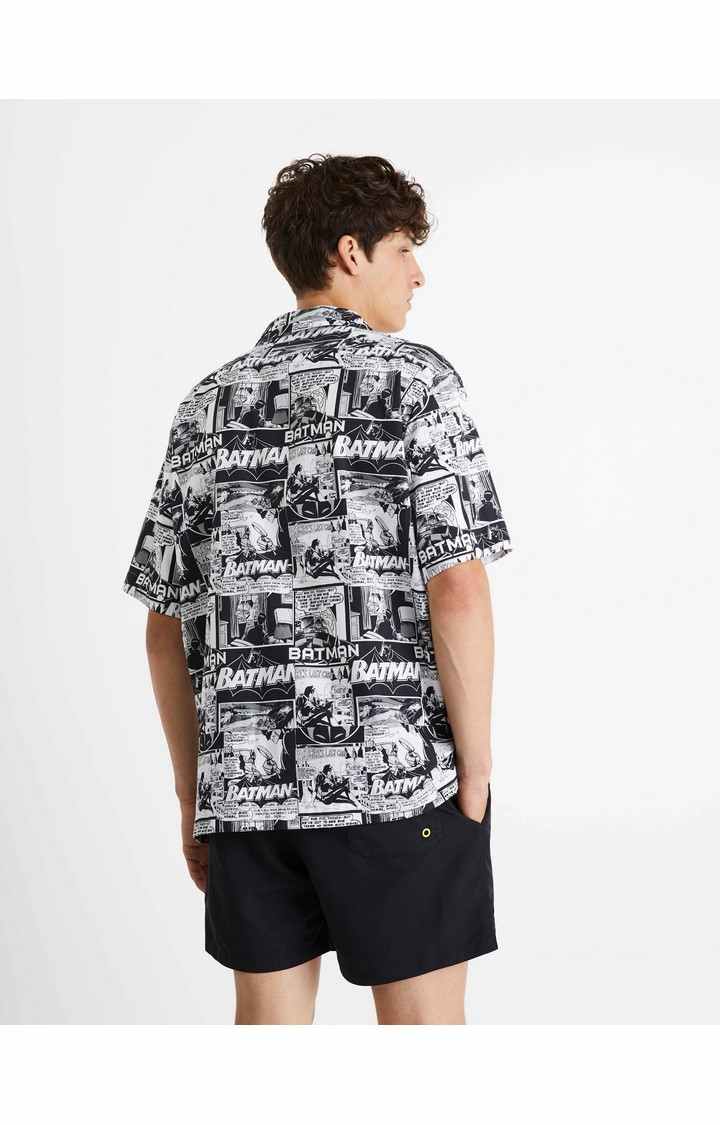 Men's White Printed Casual Shirts