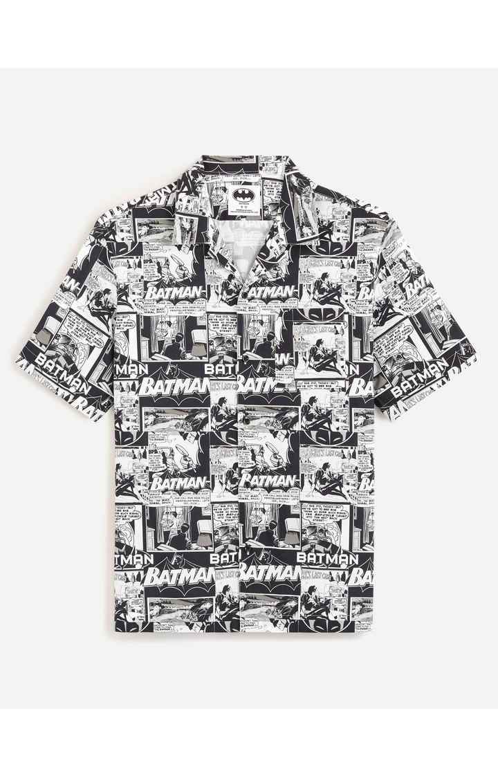 Men's White Printed Casual Shirts