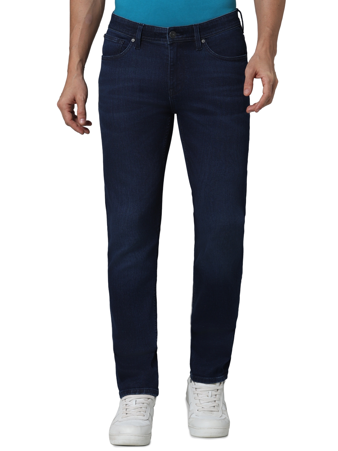 celio | Celio Men Blue Solid Slim Fit Cotton Innovation - Power Stretch Jeans