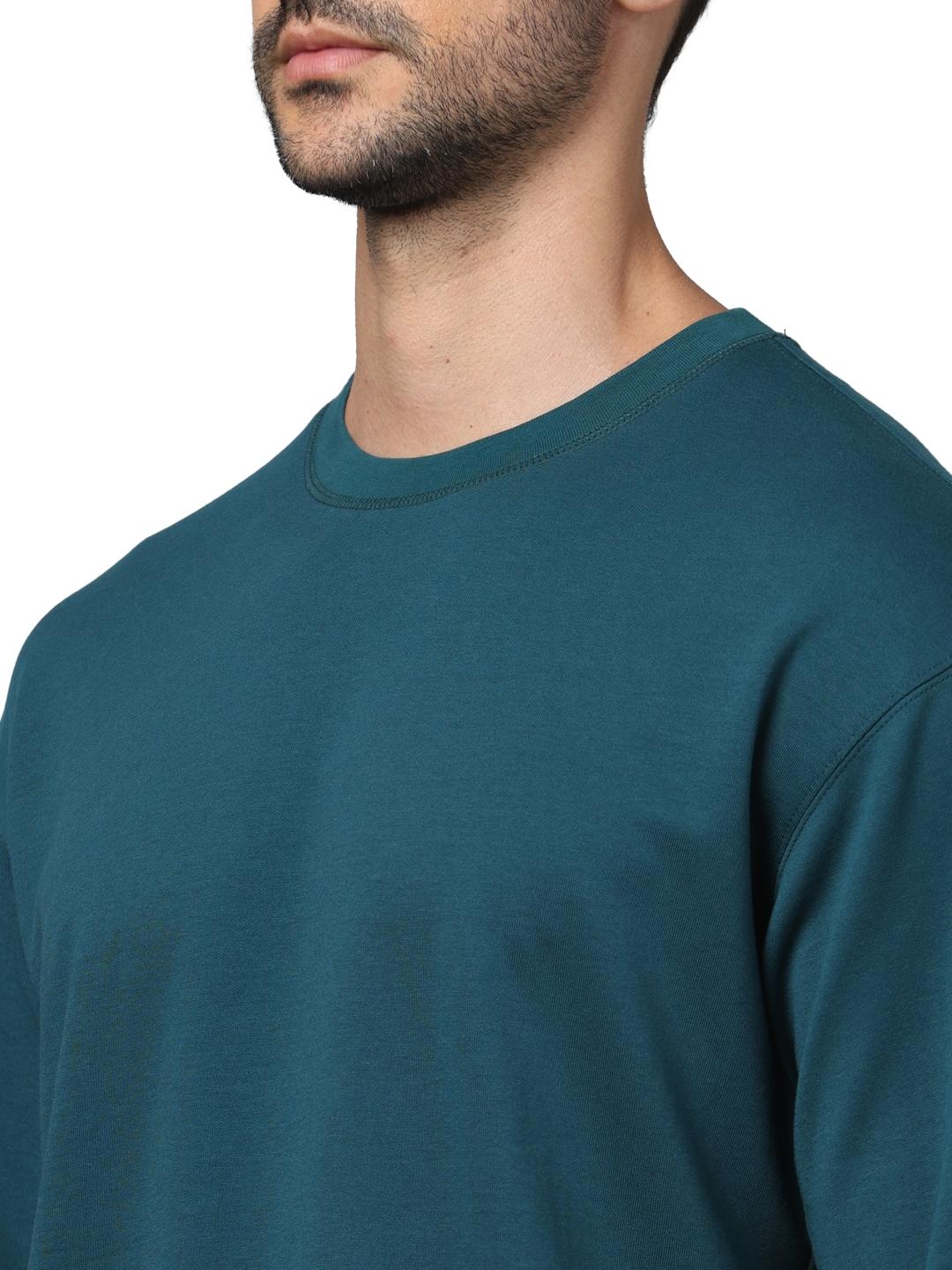 Celio Men Green Solid Oversized Cotton Fashion Tshirts