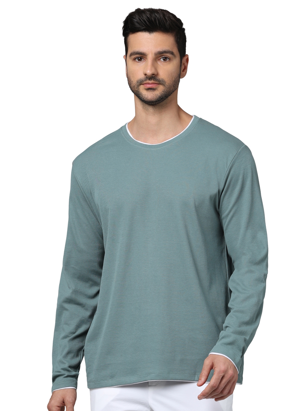 celio | Celio Men Blue Solid Regular Fit Cotton Fashion Tshirt