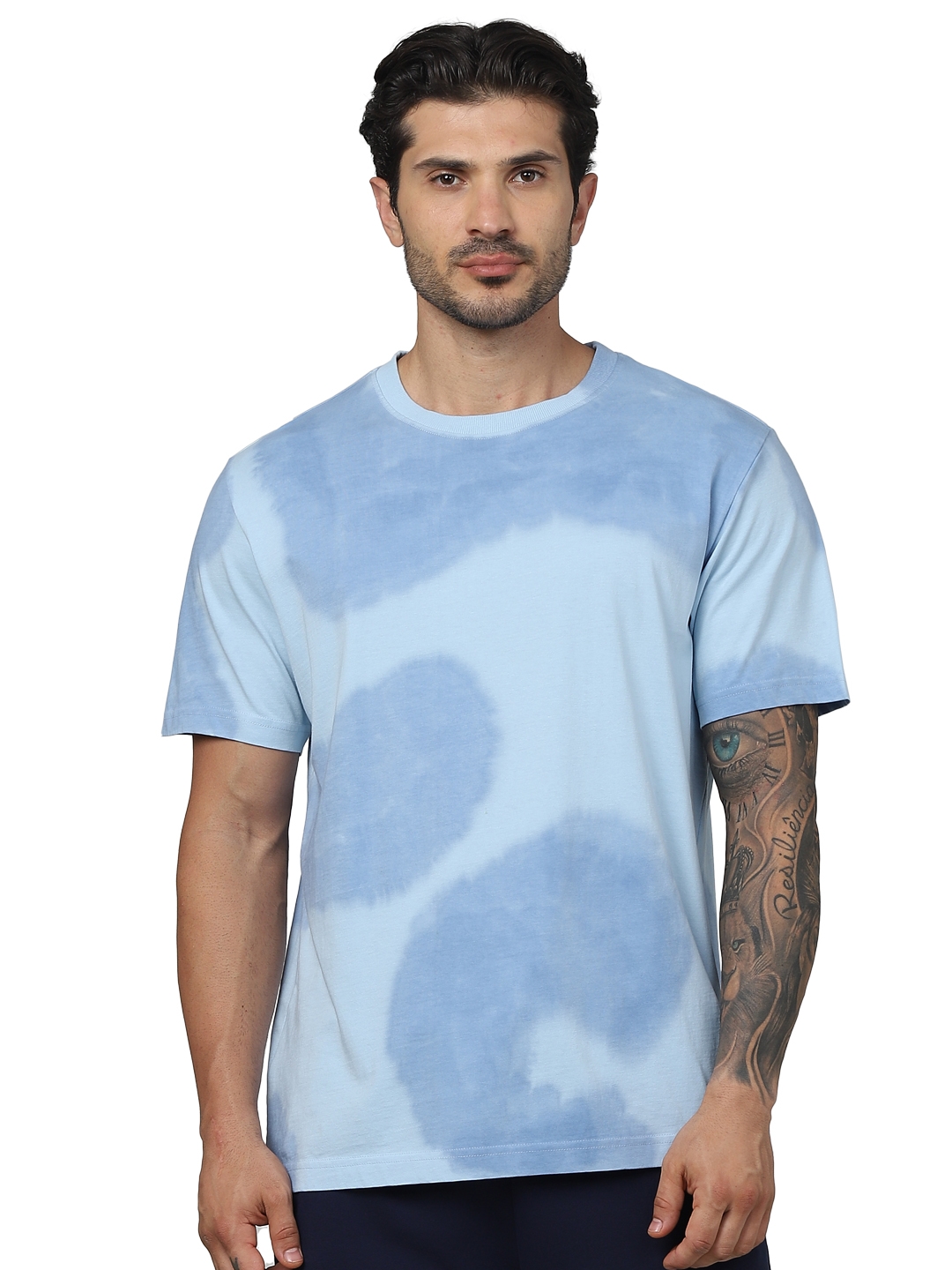 celio | Celio Men Blue Regular Fit Cotton All Over Print Tshirts