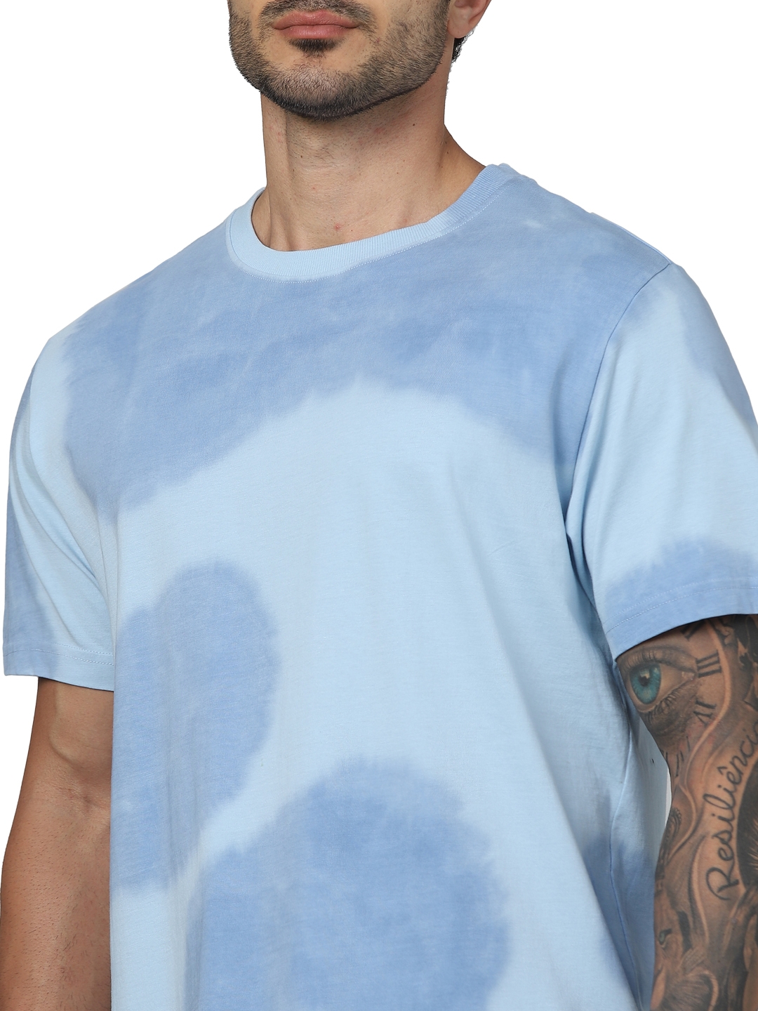 Celio Men Blue Regular Fit Cotton All Over Print Tshirts