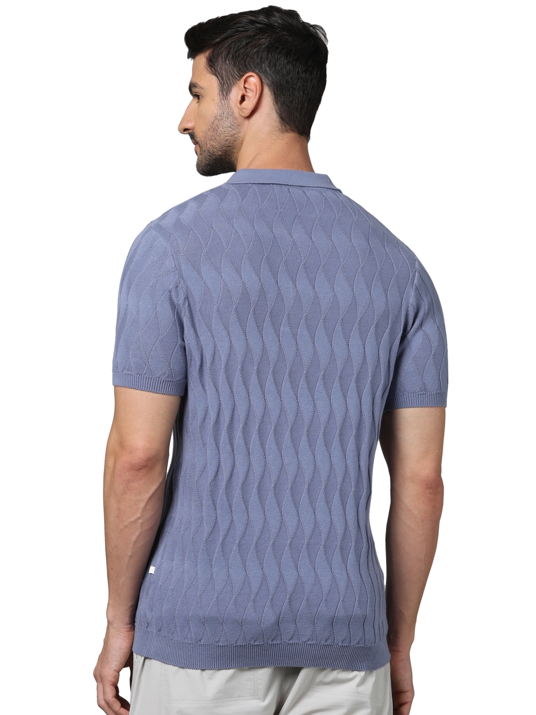 Celio Men Grey Graphics Regular Fit Cotton Flat Knit Tshirts